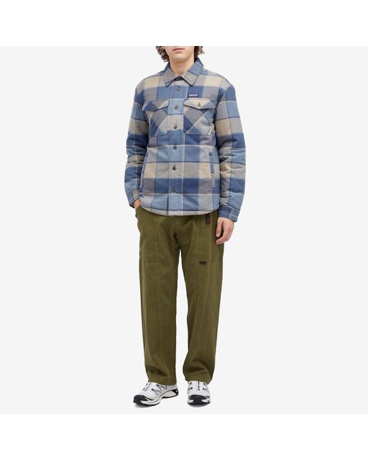 Patagonia Blue Insulated Fjord Flannel Shirt for men