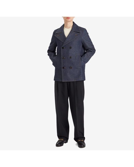 Gucci Blue Denim Peacoat for men