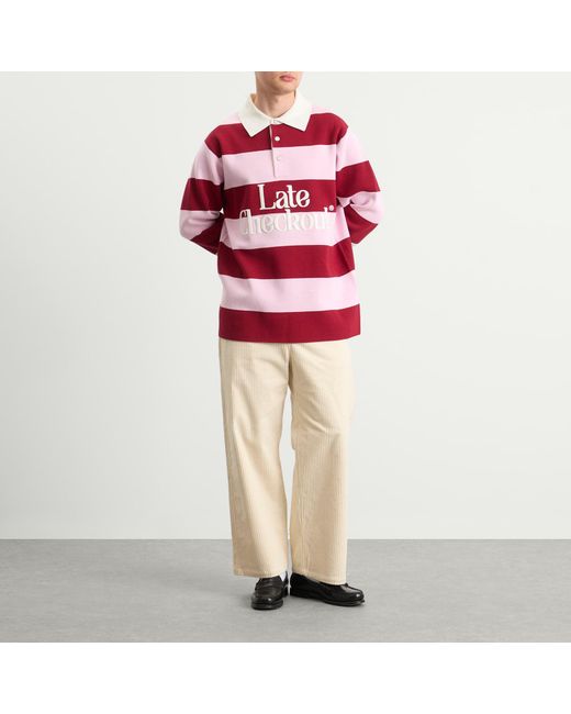 Late Checkout Red Rugby Polo for men