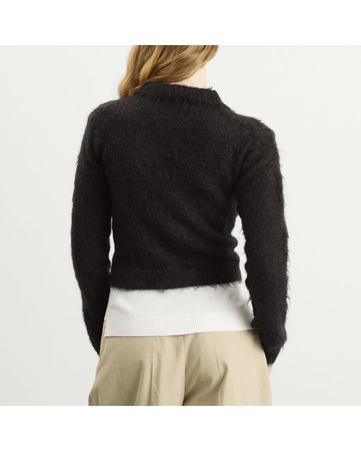 Auralee Black Mohair Knit Polo
