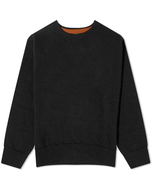 MHL by Margaret Howell Black Contrast Stitch Crew Knit for men