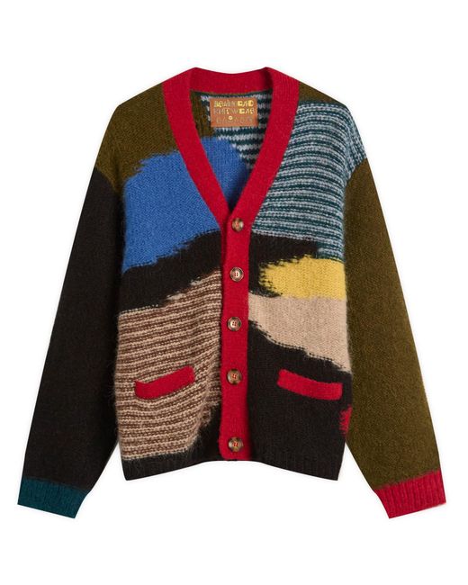 Brain Dead Multicolor Mix Pattern Cardigan for men