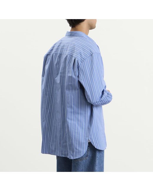 A.P.C. Blue Loose-Fit Striped Shirt for men