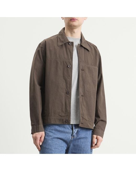 Norse Projects Brown Arresskov Compact Cotton Shirt Jacket for men