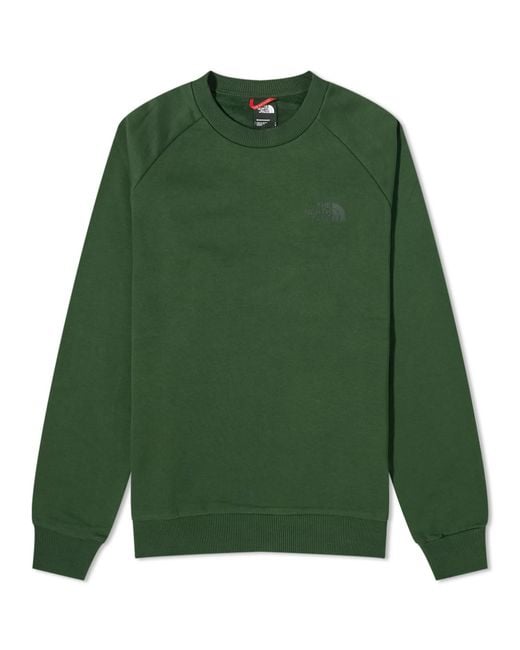 The North Face Green Raglan Redbox Crew Sweater for men