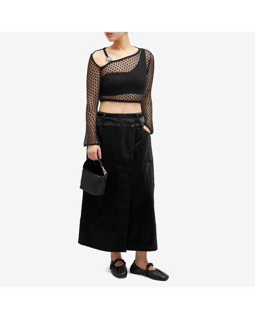 House Of Sunny Black Sun Dial Knitted Top