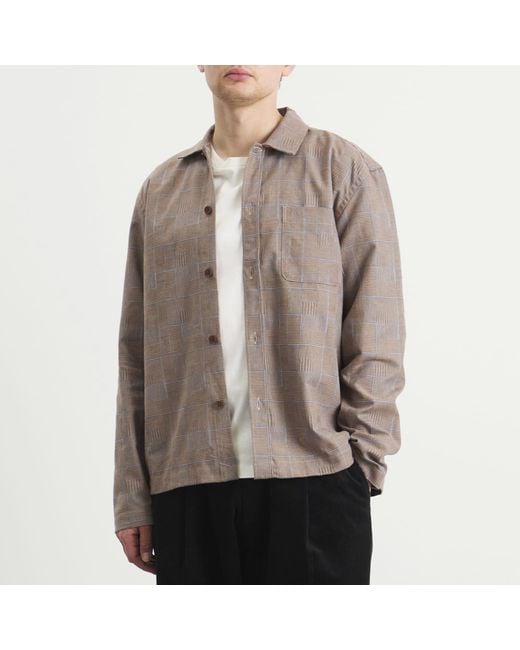 Palmes Brown Glen Overshirt for men
