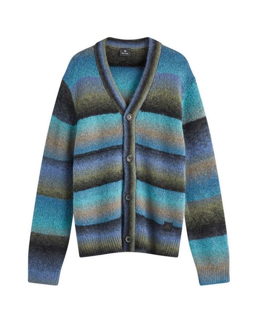 Paul Smith Blue Multi Stripe Cardigan for men