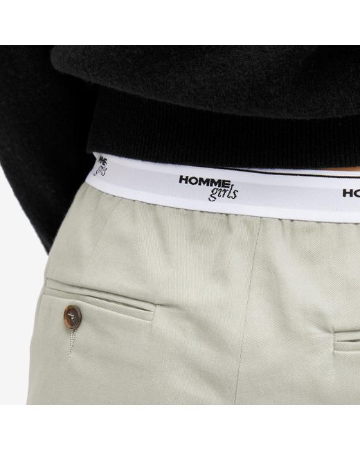 HOMMEGIRLS Gray Pleated Elastic Waitband Pant