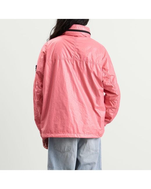 Stone Island Pink Light Nylon 3L-Tc Hooded Jacket for men