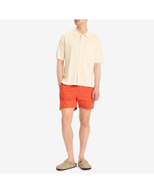 Norse Projects Natural Rollo Full Button Knit Polo for men