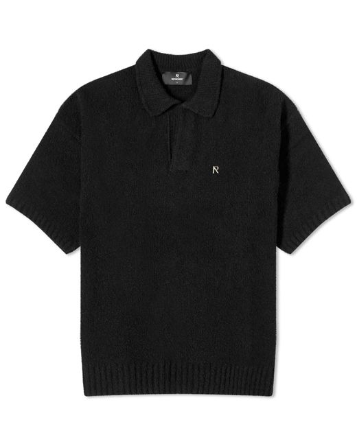 Represent Black Boucle Textured Knit Polo Shirt for men