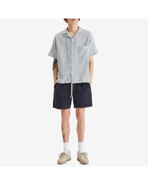 Portuguese Flannel Blue Atlantico Seersucker Shorts for men