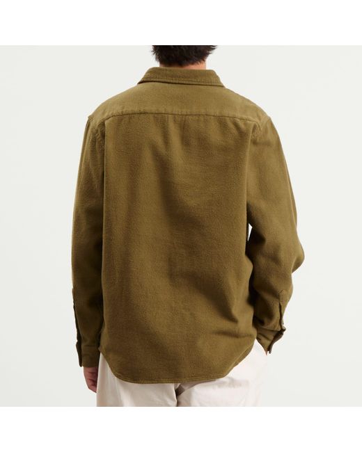 Dubbleware Green Notched Pocket Flannel Shirt for men