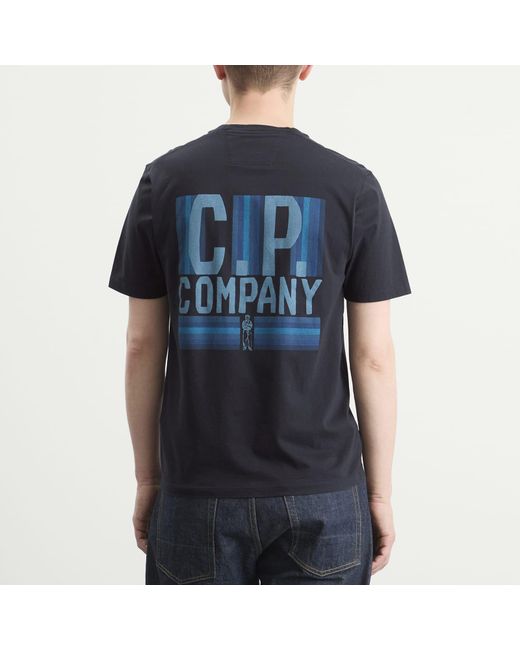 C P Company Black Logo Print T-Shirt for men