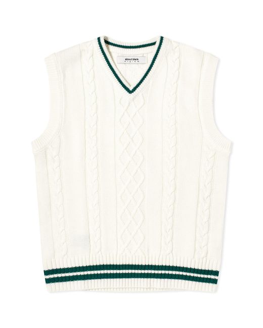 About Blank White Cable Knit Vest for men