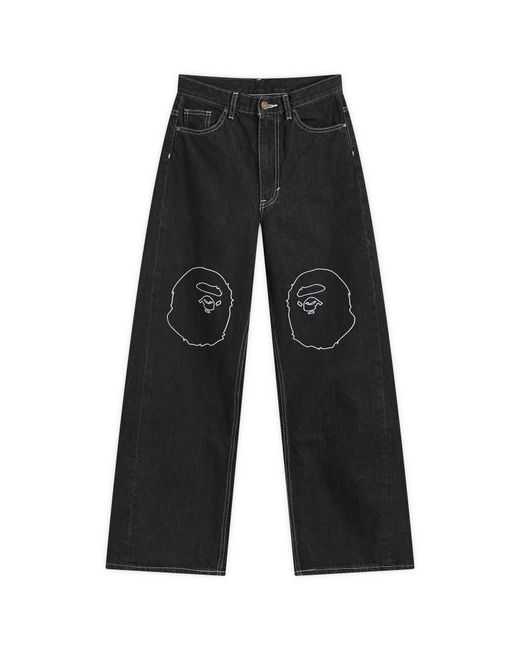 A Bathing Ape Black Ape Head Oversized Jeans