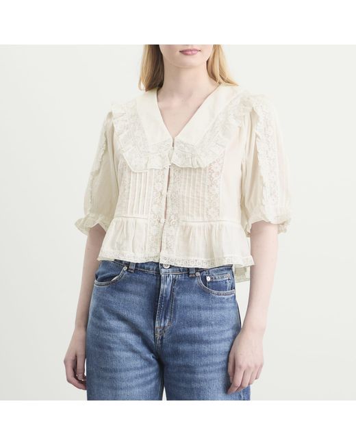 Rixo White Ellery Top