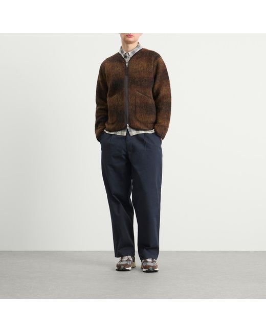 Universal Works Brown Alps Fleece Zip Liner Jacket for men