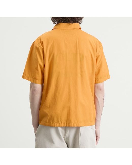 C P Company Yellow Ripstop Short Sleeve Overshirt for men