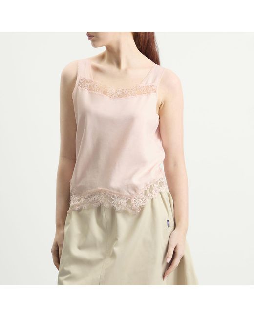 Maison Margiela Pink Mm6 Lace Cami Top