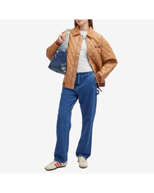 House Of Sunny Brown Midcentury Quilt Bomber Jacket