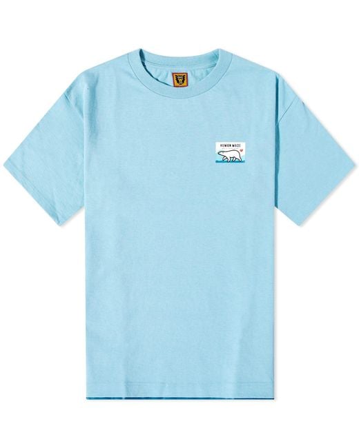 Human Made Blue Polar Bear Print T-shirt for men