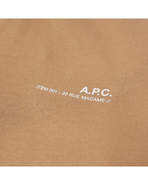 A.P.C. Natural Item Logo Hoody for men
