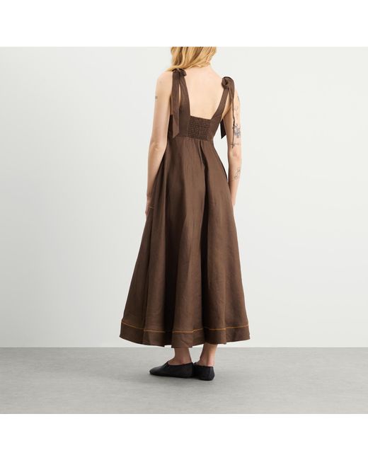 ALÉMAIS Brown Vito Ballet Sundress
