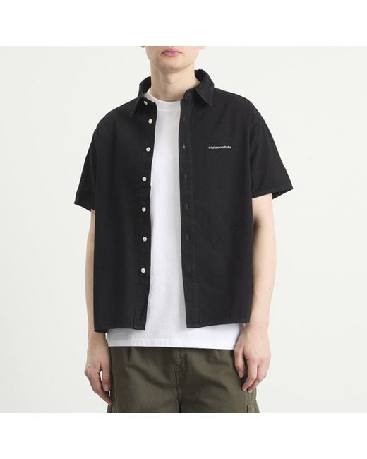 Thisisneverthat Black Washed Denim Short Sleeve Shirt for men