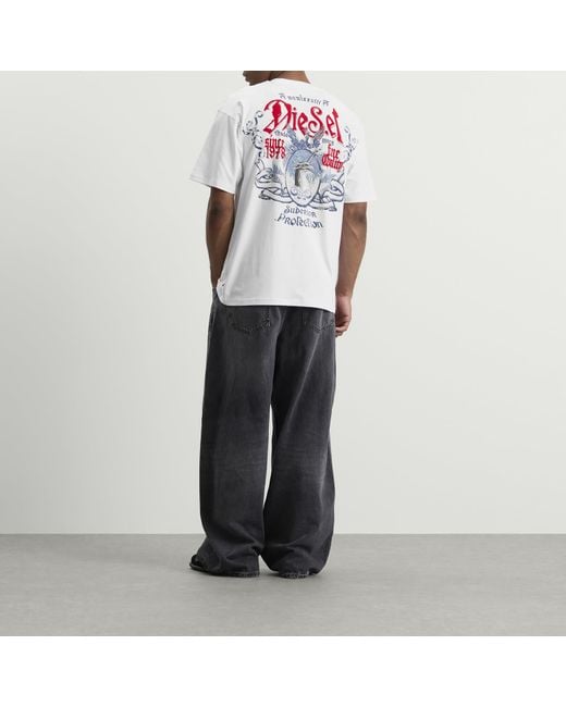 DIESEL White Protection T-Shirt for men