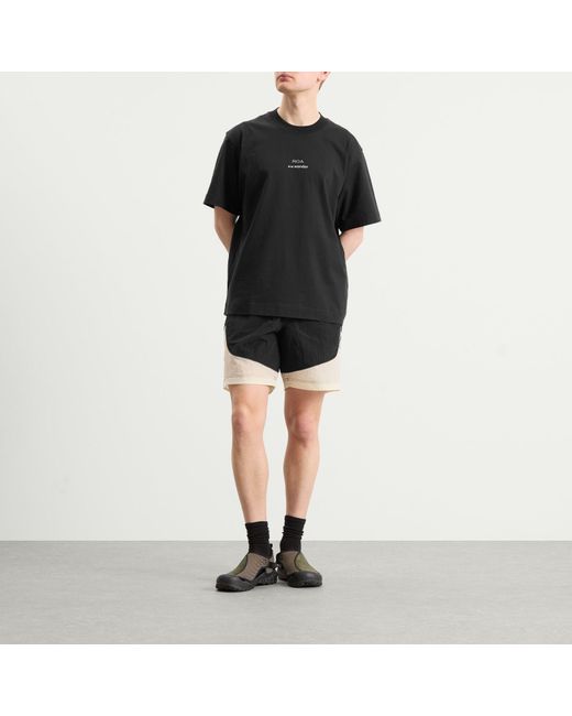 And Wander Black X Roa Logo Printed T-Shirt for men