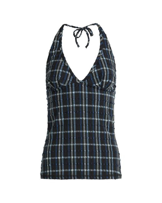 Peachy Den Blue Cindy Halter Top