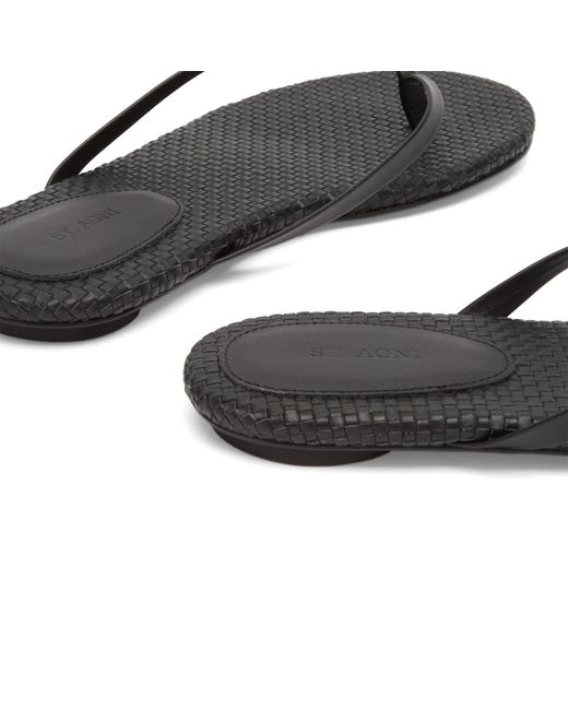 St. Agni Black Woven Flip Flop