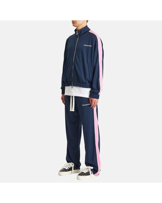 Cole Buxton Blue Contrast Tape Track Jacket for men