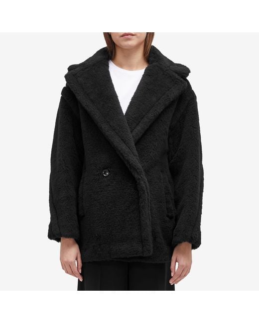 Max Mara Black Fuxia Oversized Fluffy Coat