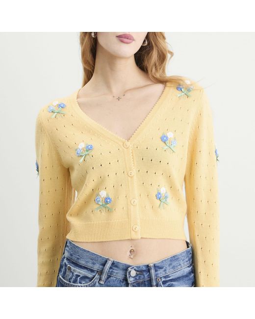 Rixo Yellow Merinda Cardigan