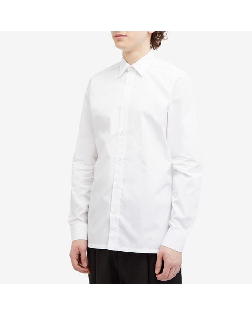 Givenchy White 4G Embroidered Poplin Shirt for men