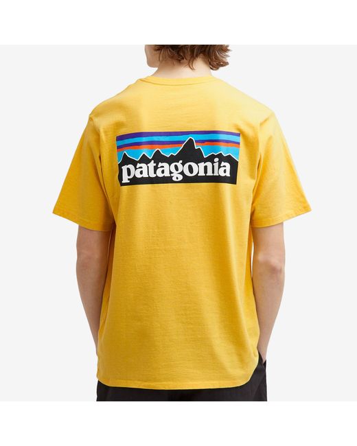 Patagonia Yellow P-6 Logo Responsibili-Tee Milled for men