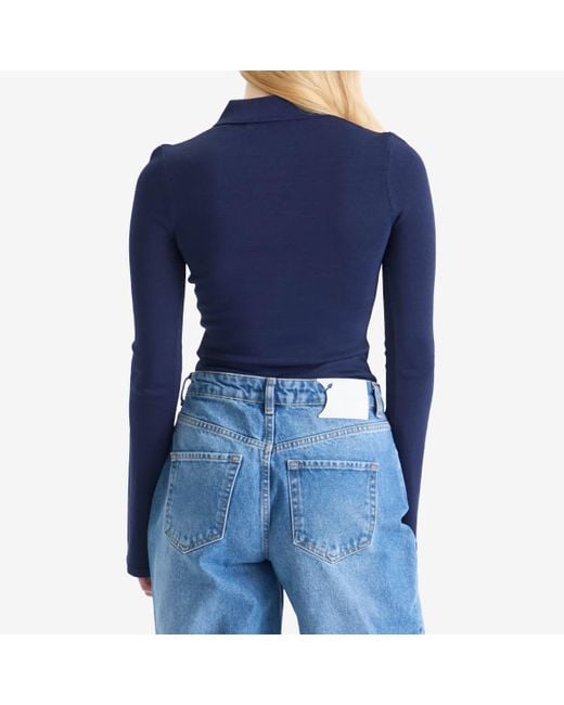 Daily Paper Blue Zip Knit Polo