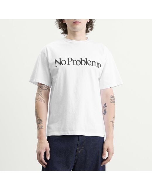 No Problemo White Ss Tee for men