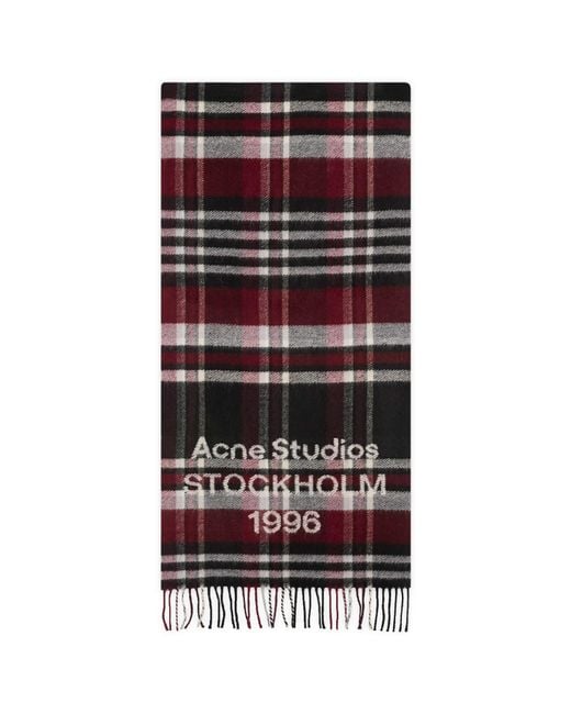 Acne Red Venus Check Scarf