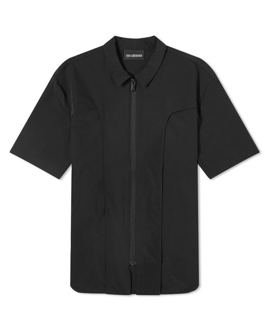 Han Kjobenhavn Black Technical Short Sleeve Zip Shirt for men