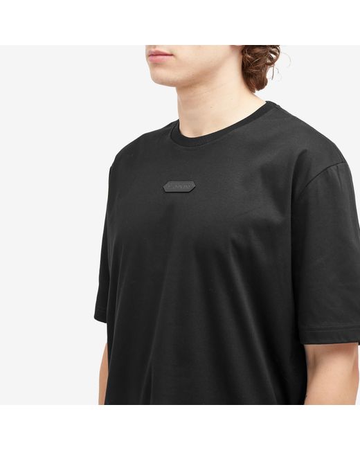 Lanvin Black Mohair Patch Logo T-Shirt for men