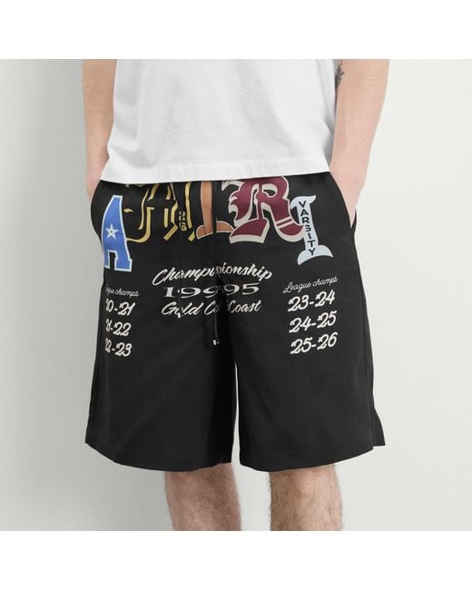 Amiri Black Varsity Patch Shorts for men