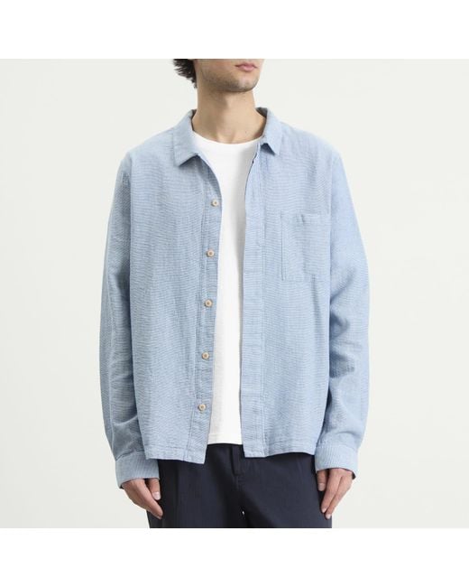 Folk Blue Patch Shirt for men