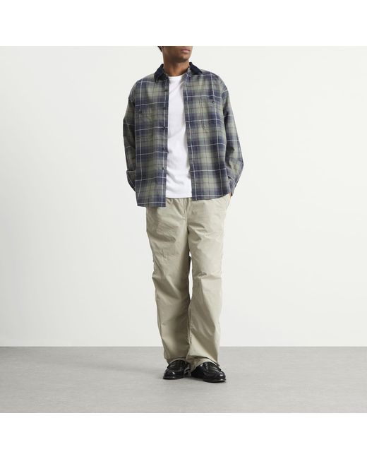 Beams Plus Gray Puckering Easy Trousers for men
