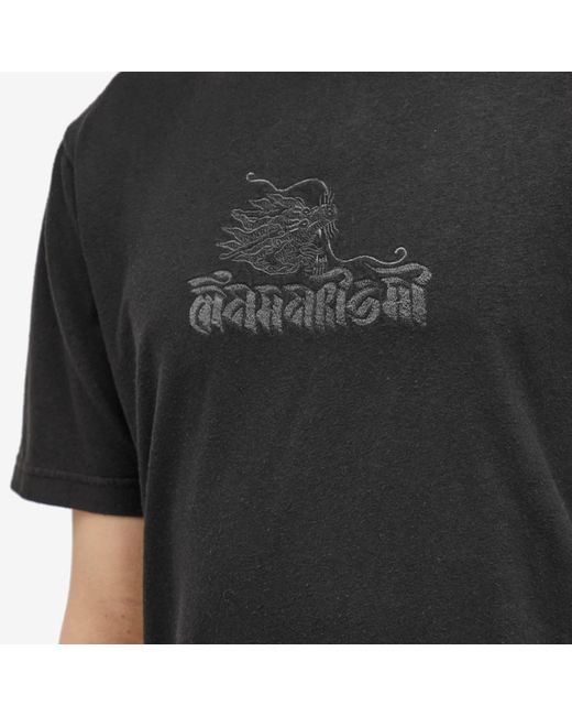 Maharishi Black 30Th Anniversary Dragon Embroided T-Shirt for men