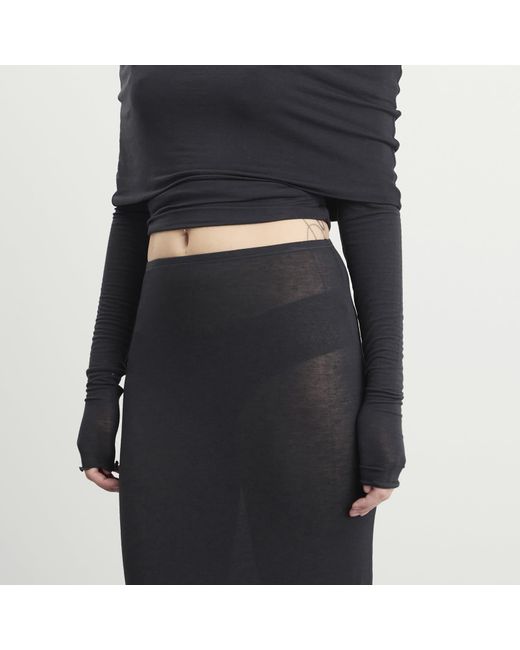 Skims Black Sheer Modal Long Skirt