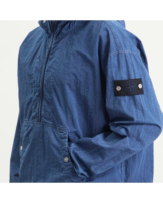 Stone Island Blue Denim Research Nylon-Tc Marmo Parka Jacket for men